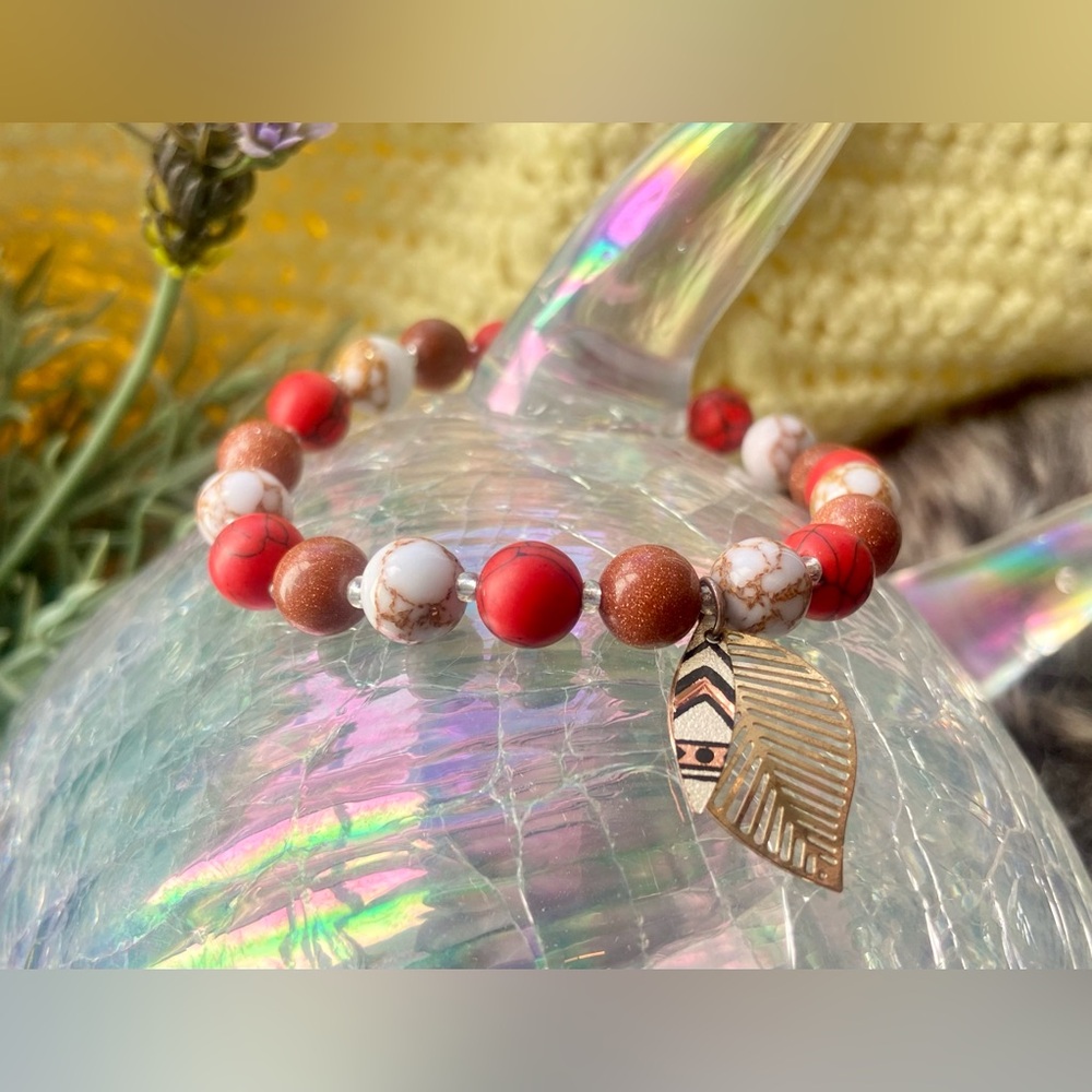 Desert Ember - Handmade Gemstone Charm Bracelet